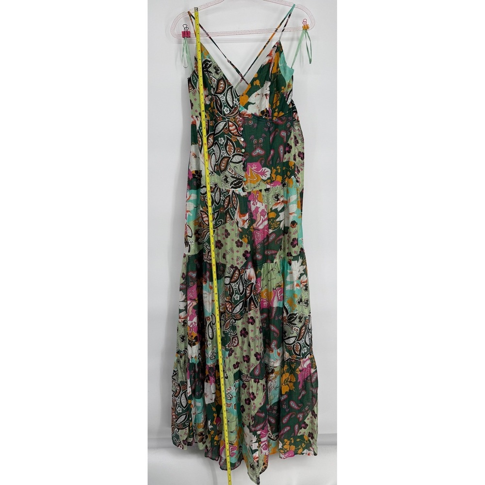 Fashion Nova Vacay Ready Wide Leg Jumpsuit Green Patchwork Floral Sz XL NEW - Picture 2 of 11
